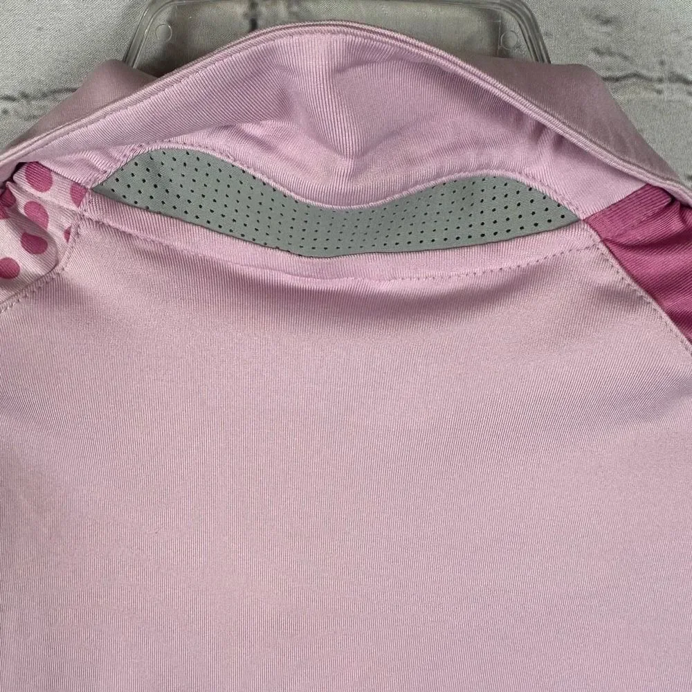 Nike Women’s Sleeveless Polo Shirt Tour Performance Dri-Fit Pink & Polka Dots XS